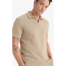 Defacto Yeni Sezon Regular Fit Kısa Kollu Dokulu Polo Tişört