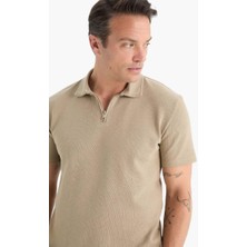 Defacto Yeni Sezon Regular Fit Kısa Kollu Dokulu Polo Tişört