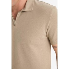 Defacto Yeni Sezon Regular Fit Kısa Kollu Dokulu Polo Tişört