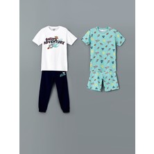 Lc Waikiki Yeni Sezon Bisiklet Yaka Erkek Cocuk Pijama Takimi 2'li - S5IF07Z4