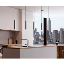  Mylights Sıralı Masaüstü Beşli 5 Li Sartkıt 120CM Metal Gövde Tasarruflu LED Ampul Inox Paslanmaz  Kaplama Mat Sarı