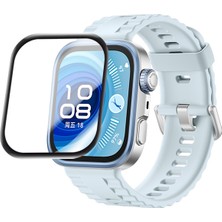 Huawei Watch Fit 4 Pro Uyumlu Tam Kaplayan Kavisli Darbelere Dayanıklı Kırılmaz Nano Ekran Koruyucu