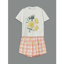 Lc Waikiki Yeni Sezon Bisiklet Yaka Kiz Cocuk Sortlu Pijama Takimi - S5FL01Z4