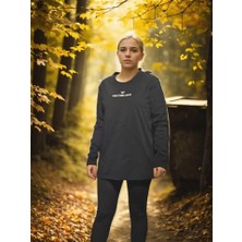 Gelirr Unisex Bisiklet Yaka Uzun Kollu T-Shirt - Siyah