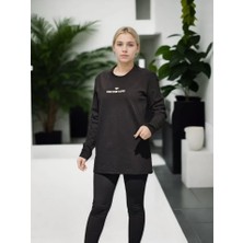 Gelirr Unisex Bisiklet Yaka Uzun Kollu T-Shirt - Siyah