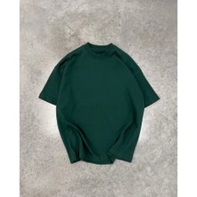 Gelirr Unisex Basic Bisiklet Yaka Oversize T-Shirt - Haki