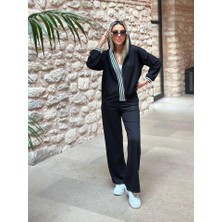 Gelirr Kadın Iki Iplik Kumaş Şerit Detaylı Kapşonlu Ikili Takım