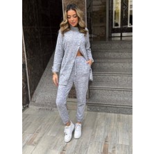 Gelirr Kadın Uzun Kollu Balıkçı Yaka Önden Düğmeli Bluz ve Pantolon Yumoş Ikili Takım