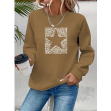 Gelirr Kadın Uzun Kollu Bisiklet Yaka Desenli Viskon Iki Iplik Bluz