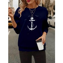 Gelirr Kadın Uzun Kollu Bisiklet Yaka Desenli Viskon Iki Iplik Bluz