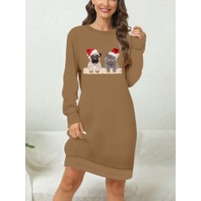 Gelirr Kadın Uzun Kollu Bisiklet Yaka Desenli Viskon Iki Iplik Bluz