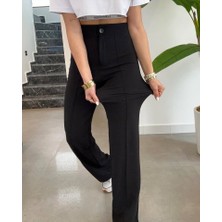 Gelirr Kadın Yüksek Bel Full Likralı Krep Kumaş Pantolon