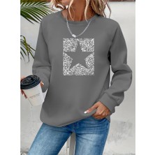 Gelirr Kadın Uzun Kollu Bisiklet Yaka Desenli Viskon Iki Iplik Bluz