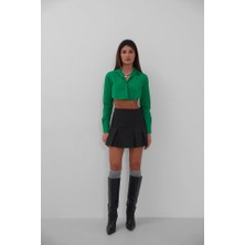 Gelirr Manşet Detay Crop Gömlek