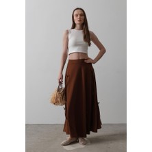 Gelirr Fiyonk Kloş Etek - Kahve
