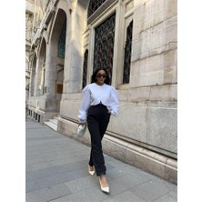 Gelirr Paçası Cırtlı Pantolon - Siyah