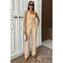 Gelirr Tek Omuz Büstiyer Plazzo Pantolon Viscon Takım 10159