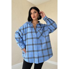 Gelirr Mavi Ekose Desenli Gömlek