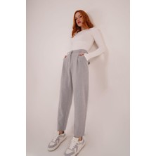 Gelirr Kapama Cep Detaylı Gri Pantolon