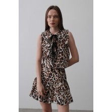 Gelirr Fiyonk Detaylı Bluz - Leopar