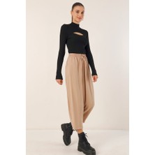 Gelirr 6591 Dokuma Şalvar Pantolon - Bisküvi