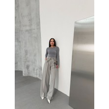 Gelirr Sante Çi̇zgi̇li̇ Bel Kuşakli Palazzo Pantolon