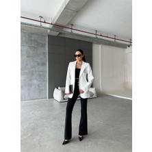 Gelirr Ello Etiketli Çengelli Iğne Detaylı Ceket - Beyaz