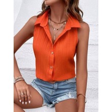 Gelirr Kadın Sıfır Kol Pamela Kumaş Gömlek