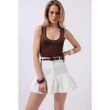 Gelirr Büzgü Detay Mini Etek