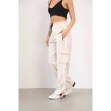 Gelirr Praşut Kumaş Kargo Çeplı Baggy Esofman - Bej