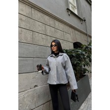 Gelirr Kaşe Gömlek Ceket Yandan Cep Detaylı - Gri