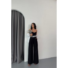 Gelirr Pantolon Bel Şerit Detaylı - Siyah
