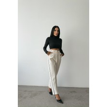 Gelirr Chanel Pantolon Yan Biyeli - Beyaz