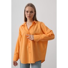 Gelirr Geniş Manşet Detaylı Gömlek - Kavun