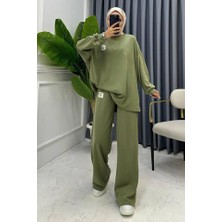 Gelirr Mint Klasik Fitilli Kazak ve Pantolon Takım