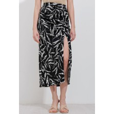 Gelirr 1880 Yırtmaçlı Etek - D. Siyah