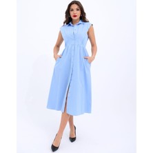 Gelirr 6338 Elbise-Mavi