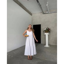Poplin Kumaş Ayarlanabilir Askılı Elbise