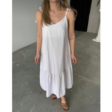 Poplin Kumaş Ayarlanabilir Askılı Elbise