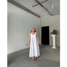 Poplin Kumaş Ayarlanabilir Askılı Elbise