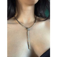 Fundéa No:X Rodyum Kolye, Unisex-Yılan figürlü Trend model Dikkat çekici model Parlak dokulu yüzey şık tasarım Yaz Sezonu Gösterişli Trend takı kolye 