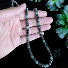 Aventurin Doğal Taş Kolye, Bohem Kolye, Hematit Kolye, Otantik Kolye, Özel Tasarım Kolye