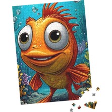 100 Parça Puzzle Çift Tasarım Tek Kutu Renkli Balık