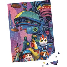 100 Parça Puzzle Çift Tasarım Tek Kutu Şehir Sahnesi