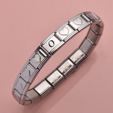 İdol Avm Hearts O Harfli Kalpli Çelik Bileklik Takı Hediyelik Aksesuar