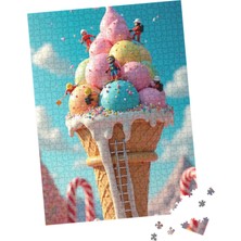 100 Parça Puzzle Çift Tasarım Tek Kutu Büyük Boy Dondurma