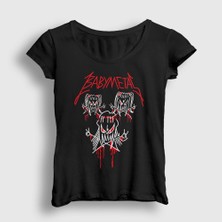 Presmono Kadın Siyah Band Müzik Babymetal T-Shirt