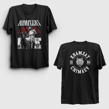 Presmono Unisex Siyah Dog Ufc Mma Güreş Khamzat Chimaev Sırt Baskılı T-Shirt