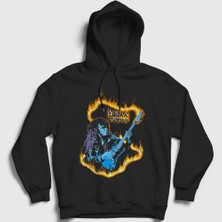 Presmono Unisex Siyah Fire Gitarist Hediye Yngwie Malmsteen Kapüşonlu Sweatshirt