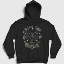 Presmono Unisex Siyah Scorpio Zodiac Hediye Akrep Burcu Kapüşonlu Sweatshirt
